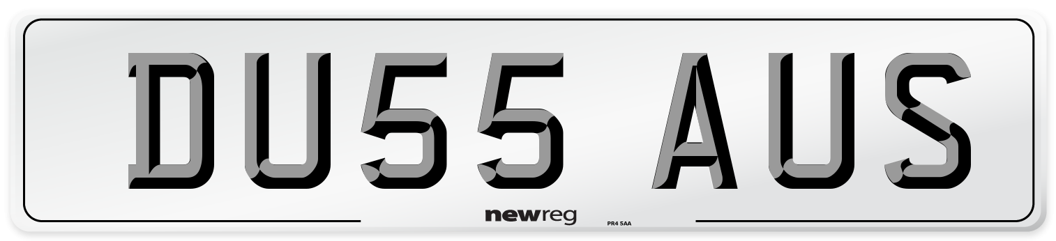 DU55 AUS Number Plate from New Reg